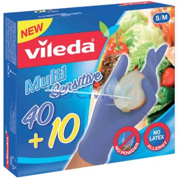 Домакински ръкавици Vileda multi Sensitive 40+10бр