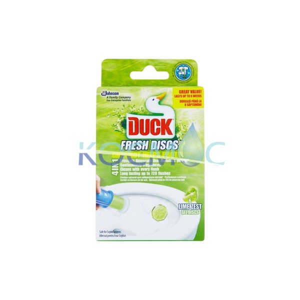 Дискове почистване и ароматизиране на WC Duck fresh discs 5in1 - LIME ZEST