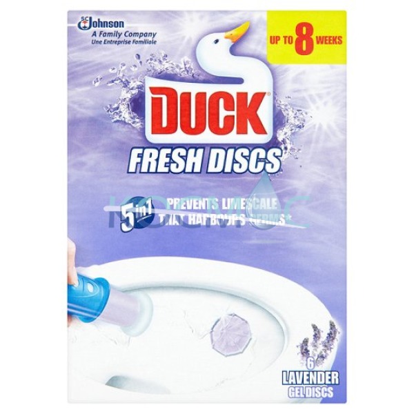 Дискове почистване и ароматизиране на WC Duck fresh discs 5in1 - Lavender