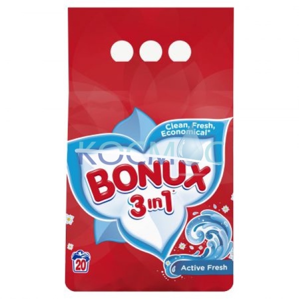 Прах за пране Bonux 3in1 activ fresh 20 пранета