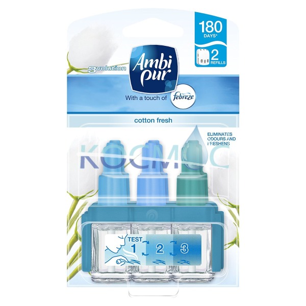 AMBI PUR 3VOLUTION ПЪЛНИТЕЛ АРОМАТИЗАТОР 2БР. COTTON FRESH