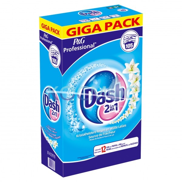 Прах за пране Dash 2 in 1 Professional Kristalheldere Regen en Witte Lelies 105 пранета